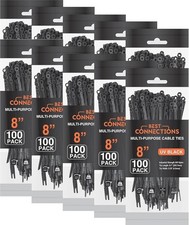 Cable Ties 8" with Screw Down Hole for Mounting Nylon Wire 50lb Tensile Strength