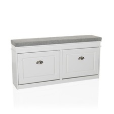 Schuhschrank Schuhbank mit Sitzkissen Schuhkipper Sitzbank Sitztruhe hjh LIVING