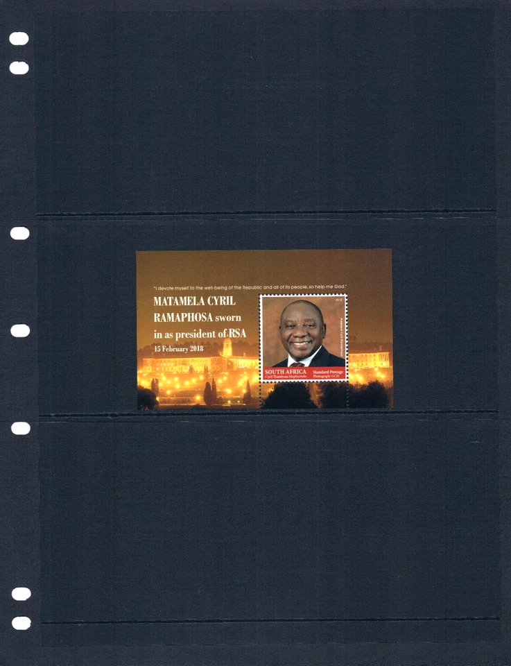 $0,60 Scott значение - 2018 ЮЖНАЯ АФРИКА новый президент s/s Рамафоса MNH NH UMM - Изображение 2 из 4