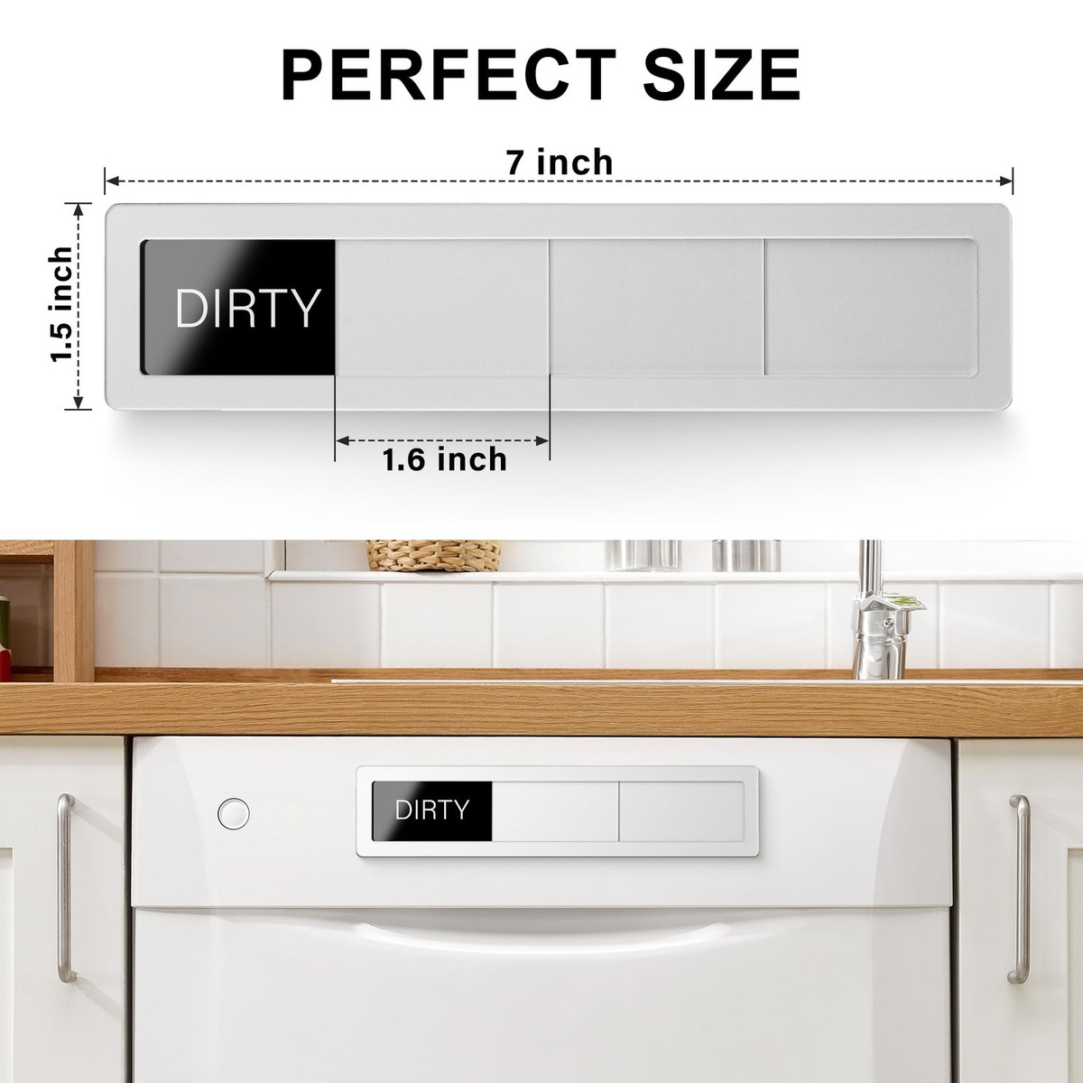 Dishwasher Magnet Clean Dirty Sign, 4 Options with Running and