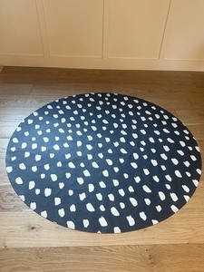 Pottery Barn Kids Faux Leather Brushstroke Dot Floor Mat 5’