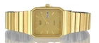 Vintage SEIKO SQ100 5H23 5A30 Tank Case Gold Wrist Watch - 1985