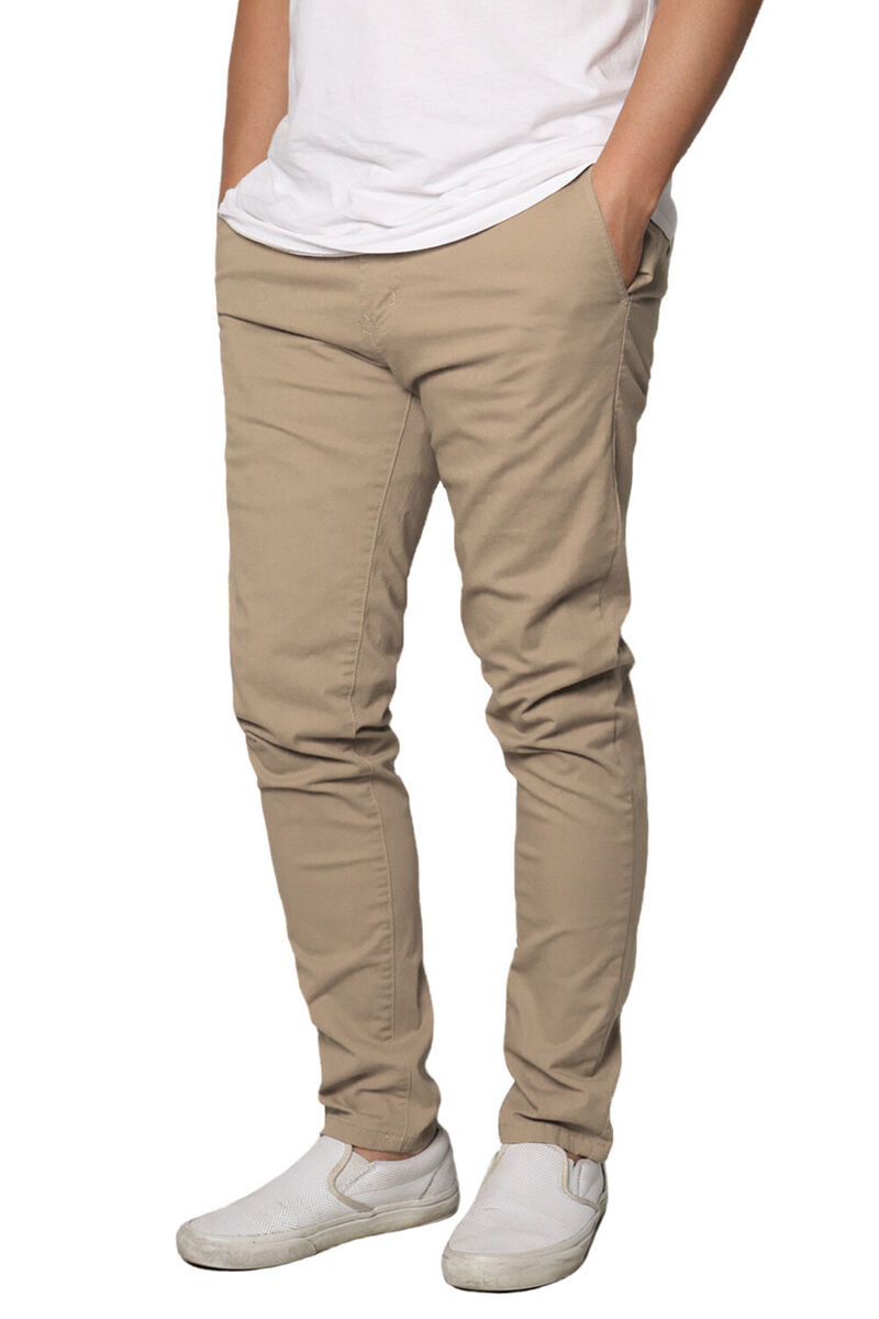 Men's Casual Slim Fit Stretch Chino Pants Trousers Size 28 Men's Casual Slim Fit Stretch Chino Pants Trousers Size 28