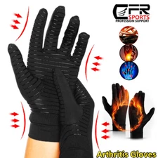 1 PAIR Copper Arthritis Compression Gloves Full Hand Support Joint Pain Relief