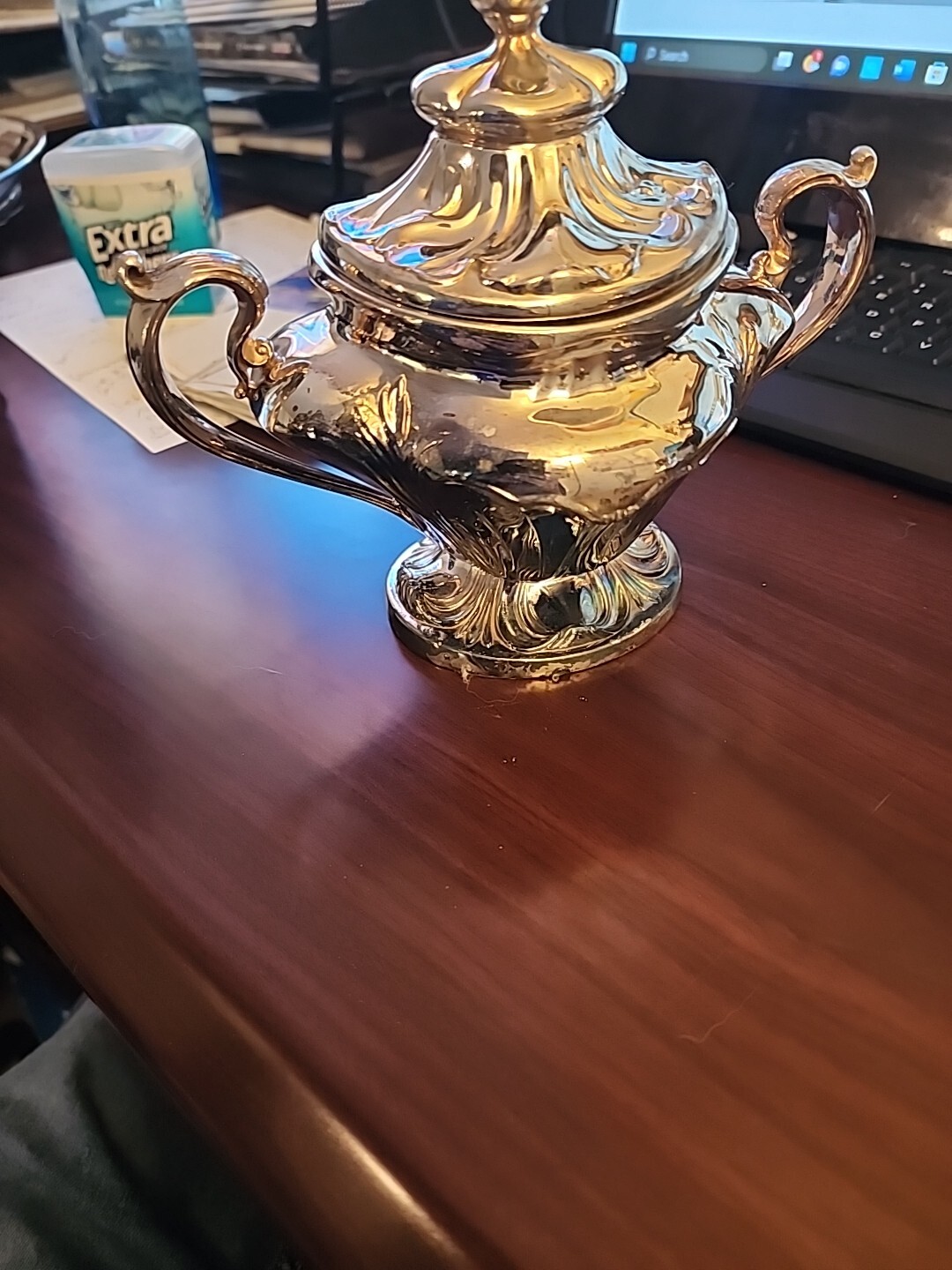 Antique Pairpoint Mfg Quadruple Silver Plated 3-piece Tea/Coffee Set #387 C.1904