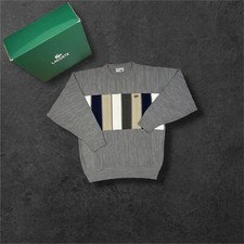 Lacoste Pullover S grau Sweater rundhals Fein...