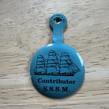 Vintage Contributor S.S.S.M Tab Button Pinback Pin