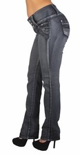 High Waist Colombian Style Butt Lift Stretch Boot Leg Jeans Plus / Junior Size