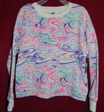MARBLE SWIRL - Paint Splatter Girl's Size 5/6 Fleece Sweat Shirt by Extremely Me