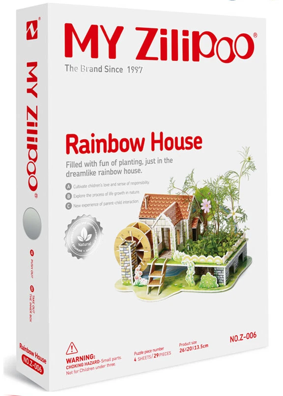 Zilipoo 3D Botanic Puzzle and Mini Garden, Education Toy, Rainbow House, Age 3+ - Image 4 of 4