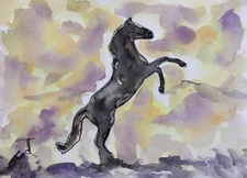 Original Horse Watercolor Painting 