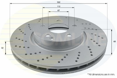 Front Coated Brake Discs Comline for Mercedes-benz E-class 1.8 L 
