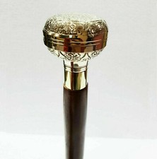 Ladies Choice Flower Handle Walking Cane Brass Stick Handle Wooden Vintage Desig