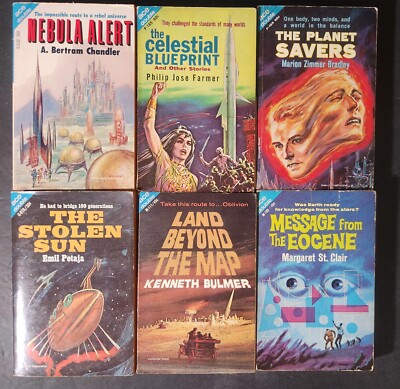 ACE DOUBLE SCIENCE FICTION SCI~FI  PULP PAPERBACKS 1960s LOT OF 6 FINE CONDITION