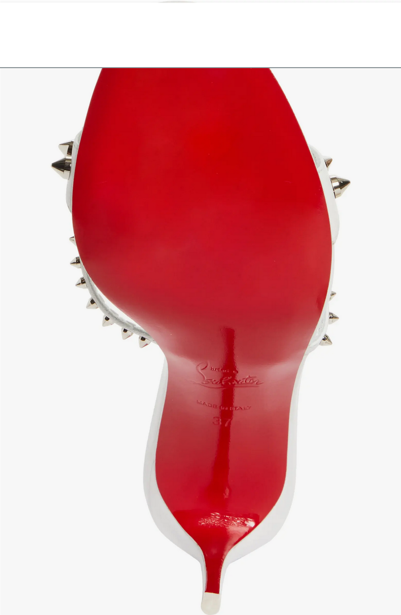 Christian Louboutin Tatoosh White Strappy Spiked Sandals