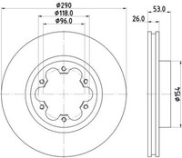 2X Hella 8DD 355 118-481 Bremsscheibe Passend FüR Nissan