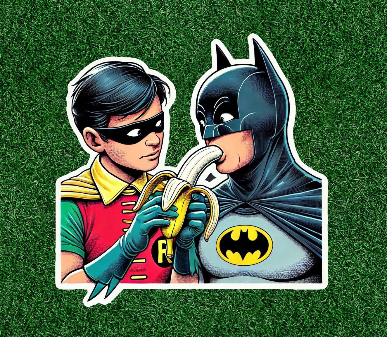 Batman gets Robin's banana 100% waterproof vinyl sticker in multiple sizes