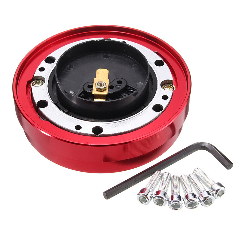 Universal Black Quick Release Steering Wheel Hub Adapter Kit - Racing Snap Off Boss