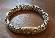 Bracciale flessibile John Hardy argento sterling 18k pesante 78g tessuto russo