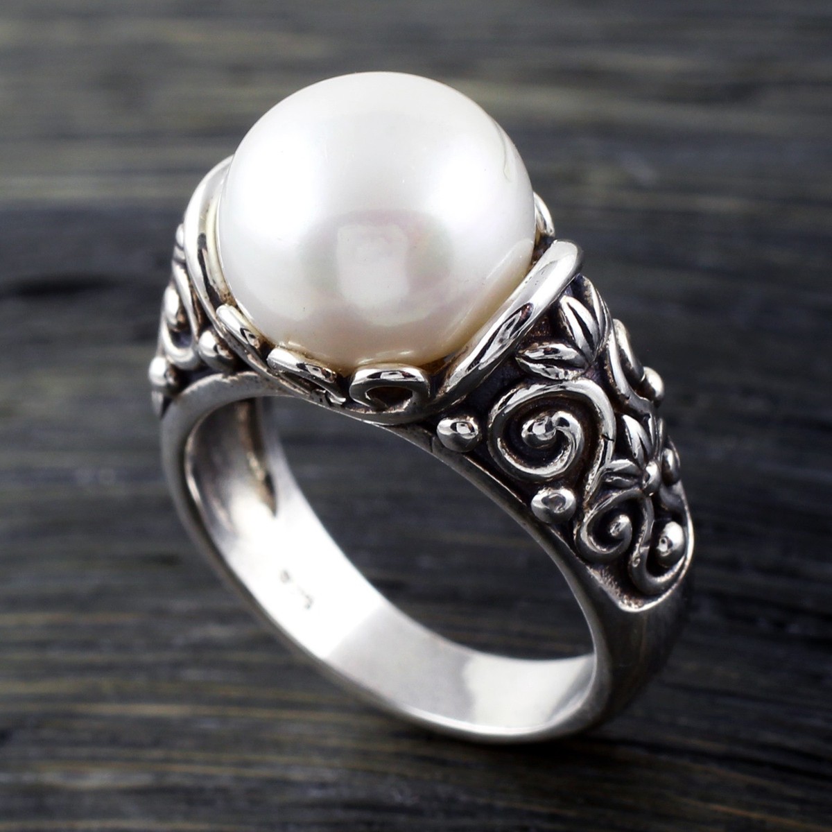 Fresh Water Pearl Ring , Natural Fresh Water Pearl Sterling Silver 925  Handmade Ring for Men - Etsy