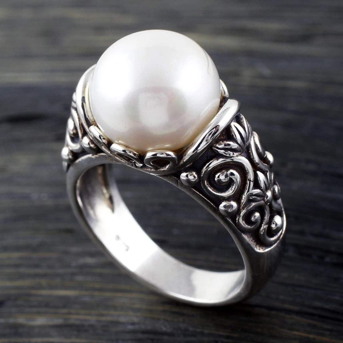 925 Sterling Silver Luxury Pearl Ring 16 MM Shell Pearl Very Beautiful  Party Jewelry Fashion Gift - AliExpress