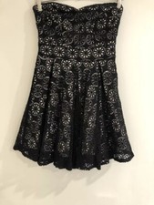 BLACK Strapless LACE Fit Flare DRESS SIZE 6 New with Tag