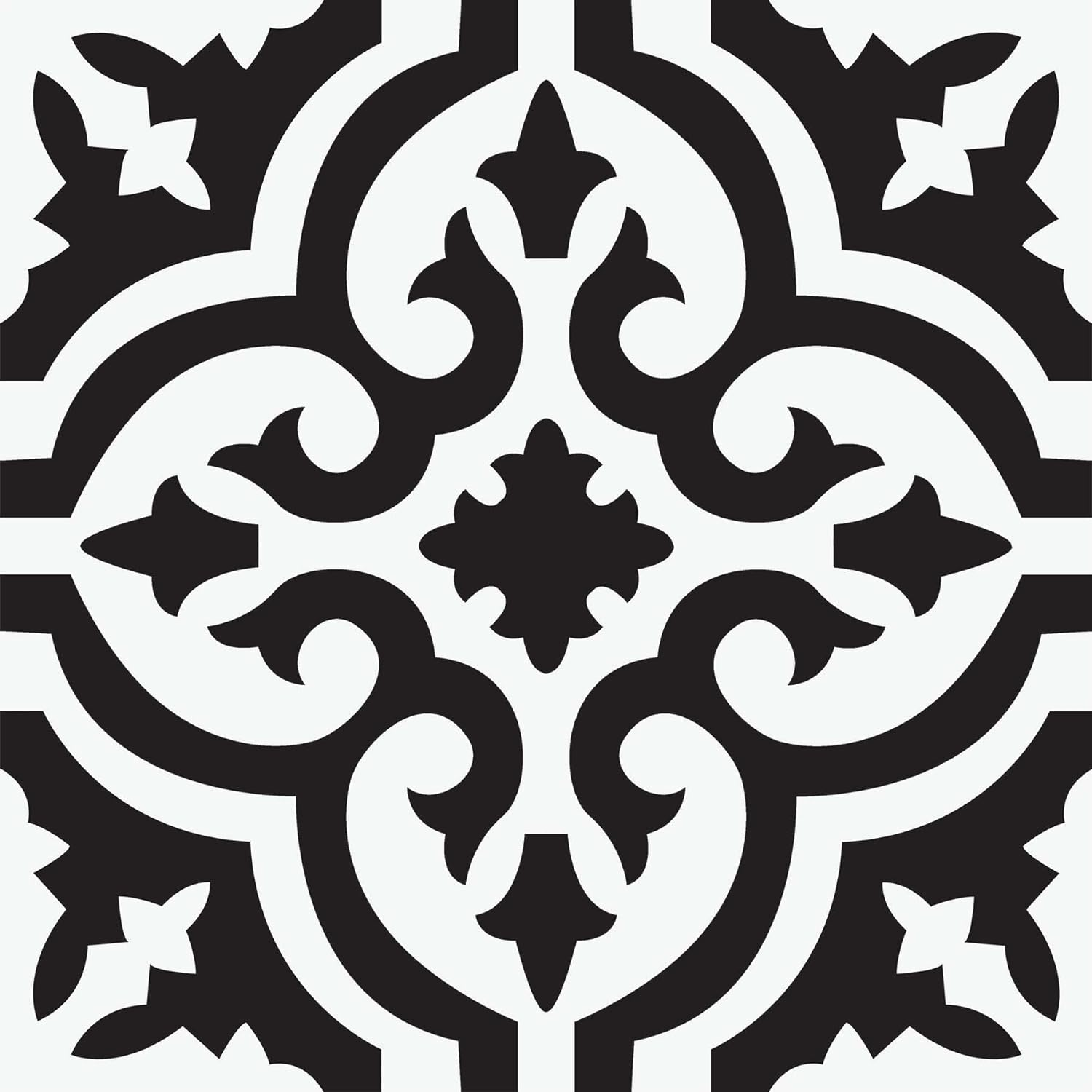 Black Parma Peel & Stick Vinyl Floor Tiles