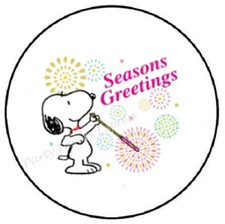 SEASONS GREETINGS CHRISTMAS BEAGLE ENVELOPE SEALS LABELS STICKERS PARTY FAVORS