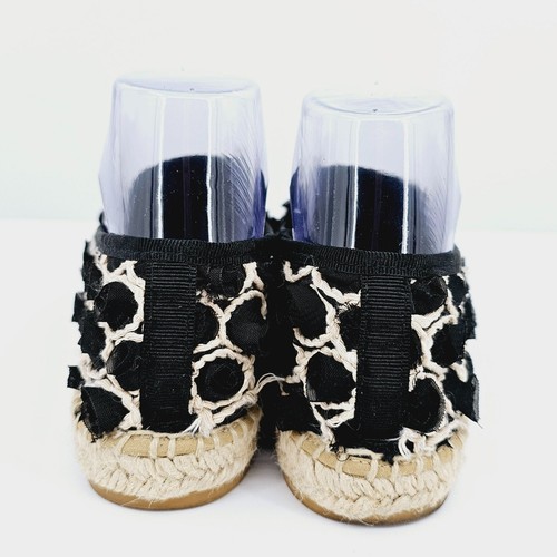 Alpargatas Kanna Santero 7.5 Negro Crema Textil Roseta Yute Sin Cordones Puntera - Imagen 7 de 14