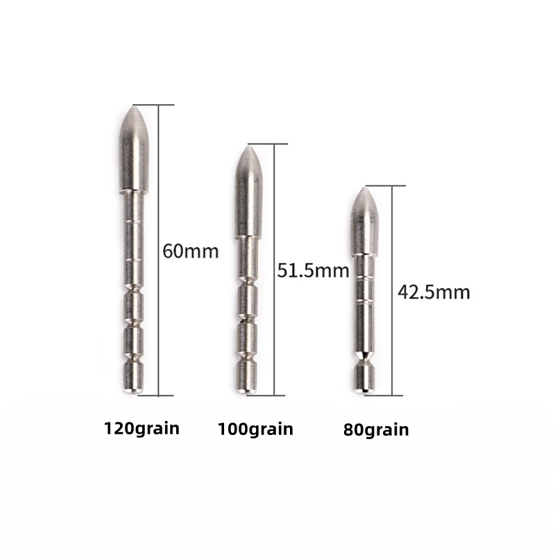 Lot De 10 Pointes De Flèche 120 Grains – Acier Inoxydable, ID 4,2 Mm, OD 6 Mm, Longueur 60 Mm, Pour Tir à L'arc