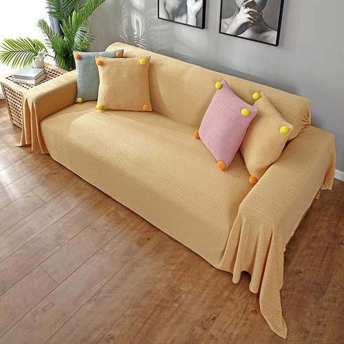 1/2/3/4 Seater Sofa Cover Knitted Cotton Linen 1-Piece Slipcover Couch Cover Mat - Picture 23 of 32