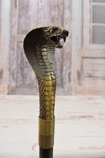 Antique Snake Handle Wooden Walking Stick Cane 36" Unique Look For Any Occasion.