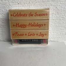 HERO ARTS Little Greetings Holiday Stamp Set 3 Stamps a Red Dauber NIP