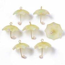 22MM Ombre Yellow, Green, Purple and Blue Umbrella Resin Charm