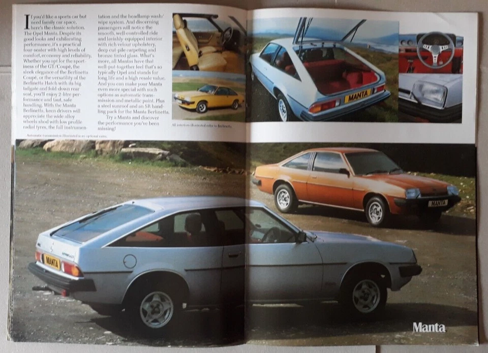 Opel Range Brochure 1980 - Kadett Ascona Manta Rekord Commodore Senator Monza - Image 4 of 4