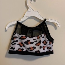 iEFiEL Bra Leopard Print Size 6 Girls Wireless Tie Back Mess Open Back NEW