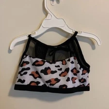 iEFiEL Bra Leopard Print Size 6 Girls Wireless Tie Back Mess Open Back NEW