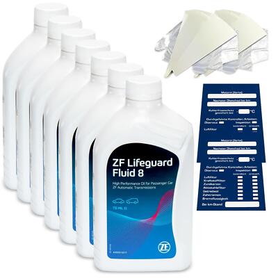7 Liter Automatikgetriebeöl 8HP ZF LifeGuard Fluid 8 inkl. Trichter + Anhänger