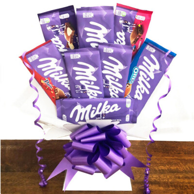 MILKA SORTEN Schokoriegel Blumenstrauß personalisiert Süßigkeiten Hochzeit Geschenk