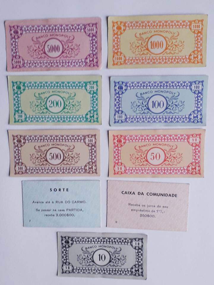 monopoly Community Chest and Chance Cards + notes RARE PORTUGUESE EDITION  80s
