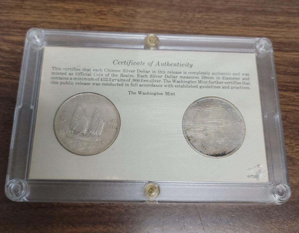 Chinese Silver Dollars Coin Set . Manchu Dynasty & Sun Yat