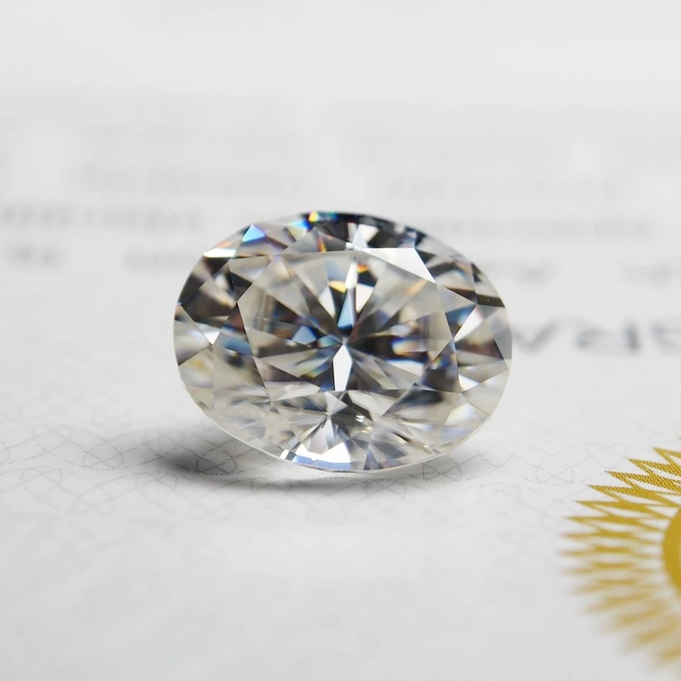 Oval Cut Loose Moissanite Stone White D Color with Certificate For Jewelry - Image 2 of 4