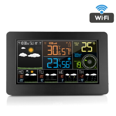 Profi WLAN-Funk-Wetterstation mit Außensensor, Farbdisplay, Uhr & Gratis-App Thv
