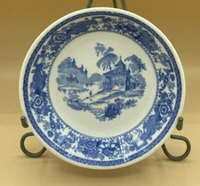 O.P. CO. Syracuse China Blue Willow Pattern 7 1/4” Bowl Blue White X9 1943