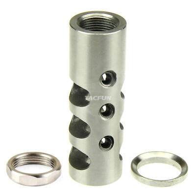 Stainless Steel .308 308 Full Size Muzzle Brake 5/8x24 TPI Pitch w/ Washer & Nut
