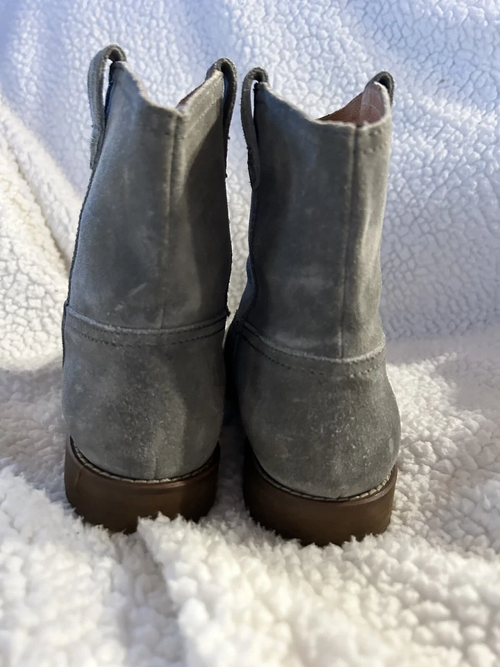Madewell Otis Botas Botines Mujer’s Talla 7 US Gris Gamuza Pull Up Cuero B1200 Foto 4 de 4