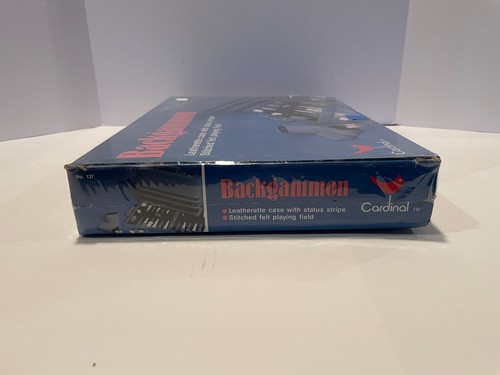 Backgammon Game By Cardinal Industries #137 Leatherette Case With Status Stripe - Picture 3 of 4