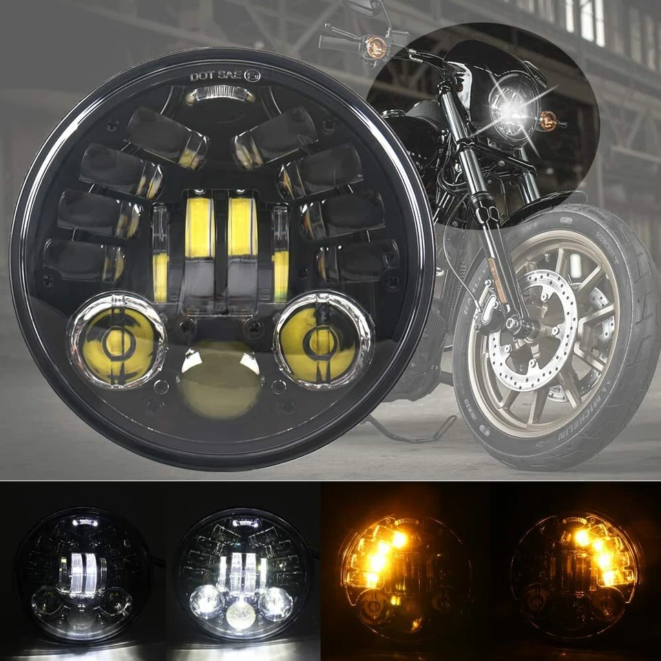 4 PIEZAS 5-3/4" 5.75" LED faros blancos DRL indicador alto/bajo para Peterbilt 352 Foto 2 de 4