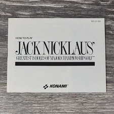 Nintendo NES Jack Nicklaus Greatest 18 Holes MANUAL ONLY! Video Game Replacement
