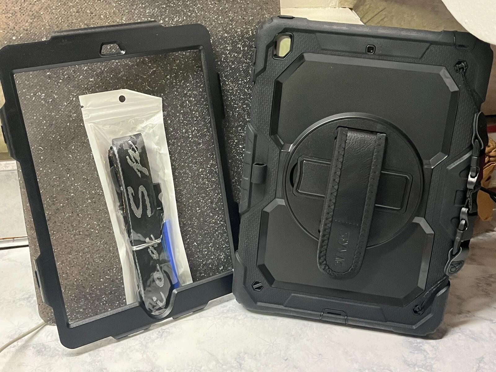 iPad 10.2 Rugged Heavy Duty Case with Kickstand & Straps Shockproof Bumper Protection-image